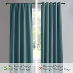 PONY DANCE Slate Blue 45 inch Length Curtains - Room Darkening Kitchen Solid Thermal Draperies Rod Pocket Short Panels Drapes for Bedroom Window Treatments, 42 W by 45-inch L, Slateblue, 2 PCs