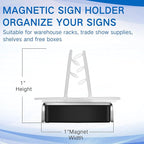 Thyle 48 Pack Magnetic Sign Holder Grip Holder, Powerful Magnet, 3" Length, 1" Width, 1" Total Height for Retail Wall Display Store Vendor Event Warehouse and Shop Supplies, Clear