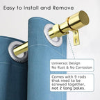 Curtain Rods for Windows 16 to 144 Inches Adjustable Length 1 Inch Diameter Window Curtain Rod with Aluminium Finials, Gold