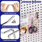 40Pcs 4" /100mm Stainless Steel Pegboard Display Hooks Bulk Set, Silver Garage Organization Peg Wall Hook Metal Slatwall Panel Hook Fit 1/8 and 1/4 Inch Pegboard for Retail