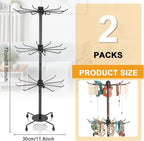 2 Pcs Spinning Jewelry Display Stand 3 Tier Rotating Keychain Earring Retail Rack Adjustable Fashion Counter Jewelry Tree Display Holder Organizer for Women Men (Black)
