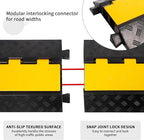Rubber Cable Ramp Cord Cover Cable Protector Ramps Wire Hose Protective 2 Channel 22000Lbs Load Capacity Traffic Speed Bump for Asphalt Concrete Gravel Driveway Indoor Outdoor, 2 Packs