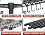 PrimeZone 5 Tier 80.7" H x 55.5" W x 24" D Wire Shelving with Wheels 3000lbs NSF Certified Storage Shelves Heavy Duty Metal Shelf Adjustable Rolling Rack Commercial Garage Restaurant Warehouse 6Pack