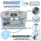 Shopping Cart Cover for Baby Grocery Cart Cover for Baby boy and Baby Girl, High Chair Cover for Baby and Toddler, Baby Registry Gift - Waterproof - Extra Large - Cotton - Double Sided (Multicolor)