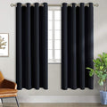 BGment Blackout Curtains for Bedroom - Grommet Thermal Insulated Room Darkening Curtains for Living Room, Set of 2 Panels, Each 46 x 72 Inch, Black