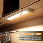 24" 4Pack Hardwired Under Cabinet LED Light Plug in, 16W 1200LM, 3CCT (3000K/4000K/5000K), Rotatable 45°, Connect Up to 10 Fixtures, Under Counter Lights Linkable for Kitchens and Offices