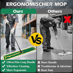 42" Commercial Dust Mop for Floor Cleaning, MASTERTOP Large Flat Mop with Long Handle, Sweeping Broom with 2 Different Mops Pads, Industrial Mop for Hardwood, Tile, Gym, Office, Mall, Warehouse