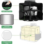 Large Rolling Cleaning Caddy Bag with Wheels, Cleaning Bag with Detachable Trolley, Cleaning Bags on Wheels for Housekeepers, Cleaning Cart Supplies Organizer for Home, Car, Picnic (Green)
