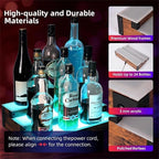 2Pack 3 Tier LED Lighted Liquor Bottle Display Shelf - 60" Total Length,RGB Countertop Bar Shelf with RF & App Control,7 Static Colors Music Sync,Timer,Lighted Bottle Shelf for Home &Commercial Use