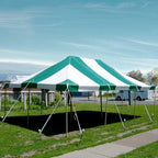 TentandTable 20' x 30' Premium Canopy Tent, Green/White, Outdoor Pole Tent, 60-120 Person Capacity for Parties, Weddings, Events, Commercial and Residential Use, Large Heavy Duty Vinyl Canopy Tents