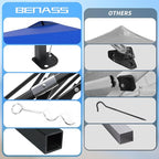 10x10 Pop Up Canopy Tent with Sidewalls, Easy Up, Heavy Duty, Blue, Perfect for Parties, Camping, Events & Vendor