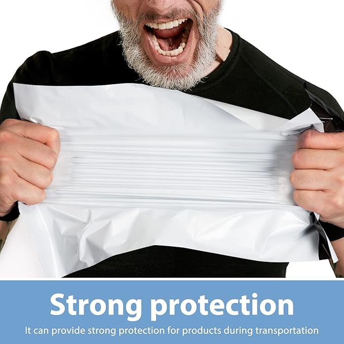 Metronic Poly Mailers 10x13 200 Pcs | Medium Size Shipping Bags for Clothing | Strong Adhensive Mailing Bags for Small Business, Shipping Envelopes, Tear-resistant Packing Bags White
