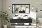 60x30 Inch Black Bathroom Mirror for Wall, Thick Metal Framed Rectangle Mirrors for Over Sink, Bedroom, Living Room, Entryway, Anti-Rust, HD Tempered Glass