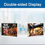 BlueValley 12 Pack Acrylic Sign Holder 8.5 x 11 Inch Horizontal - Clear Display Plastic Table Menu Signs Stand, Double Sided Flyer Holder Standing for Picture Paper Frame Holder Stand Home Office Retail Show Fair