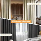 Room Divider Curtains with Flexible Ceiling Tracks Set,Blackout Curtain Ceiling Mount Curtain Track Privacy Room Dividers Ceiling Track Curtain Rod(White Drape & Black Rail W 8.3 × H 8 FT)