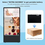 43 inch Rechargeable Portable Outdoor Digital Signage Displays, 2K FHD, IP65 Waterproof, Smart LCD Split Screen, Brightness Auto-Adjustment Movable Advertising Kiosk with Android OS