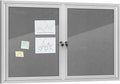 Mifuro 48"x30" Enclosed Bulletin Board, Outdoor Lockable Weather-Resistant Aluminum Cork Noticeboard for School & Office, Silver Frame w/Grey Flet