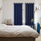 BGment Blackout Curtains for Bedroom - Grommet Thermal Insulated Room Darkening Curtains for Living Room, Set of 2 Panels (70 x 63 Inch, Navy Blue)