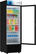 KoolMore 26 in. Commercial Glass Door Merchandiser Refrigerator with LED Lights, 15 cu. ft. in Black, ETL Listed (KM-MDR-1GD-15C)