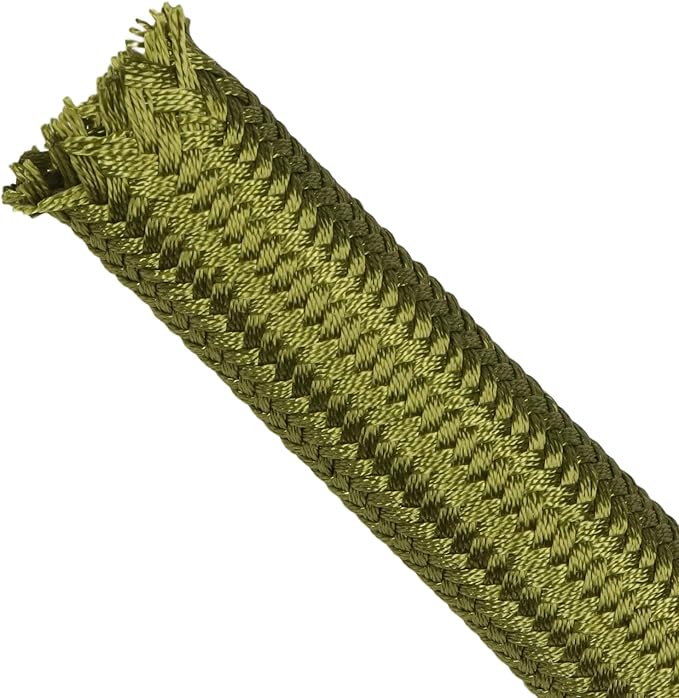 Polyamide Cable Sleeve, 10ft Flexible Expandable Braided Sleeving, Cable Management Sleeve for TV Computer Office Home Entertainment (Green, 1")