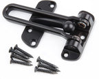 HASWARE Home Security Door Lock Swing Bar,Black Alloy Anti-Theft Door Guard Latch for Front and Inside Door, Safety Childproof Reinforcement Door Stopper (Black)