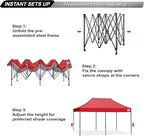 ABCCANOPY Patio Pop Up Canopy Tent 8x16 Commercial-Series (Red)