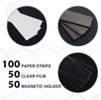LLPT Magnetic Label Holder 4” x 1.6” 50 Packs C Channel 300g White Paper Cards Protective Film Strong Removable for Shelf White Board Toolbox Metal Wall Cabinet Drawer(MH4150)