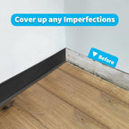 Art3d 20ft Vinyl Wall Baseboard Trim Peel and Stick for Wall Edges, Furniture Decoration, Wall Molding Trim Black