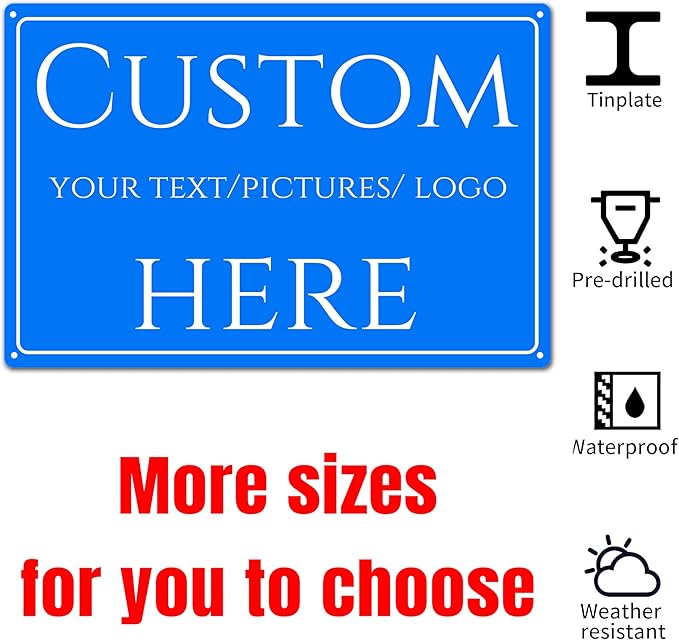 Custom Sign,make your own sign custom，Double-sided, reflective，Aluminum Weatherproof Metal Sign Multiple Sizes, Customize for Office, Business, Workplace, office, Home, Delivery Signs(18 * 14 Inch)