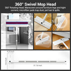 Push-Pull Wringer Mop and Bucket Set, 13.9" Extra Wide Head for Whole House Deep Cleaning, Pet Hair/Stain Removal, Independent Waste Water Tank, 360° Swivel Handle for Hardwood/Tile/Laminate Floors