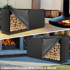 8FT Firewood Rack with Waterproof Cover,Heavy Duty Firewood Storage Log Holder for Outdoor&Indoor,Fireplace Wood Rack with 600D Oxford Fabric