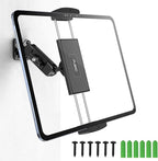 A2C for iPad Wall Mount, Heavy Duty Drill Mount Tablet Holder for Walls Kitchens, Metal Base & Arm 360° Adjustable Wall Mount for iPad Compatible with 4.7”-13” Devices
