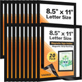 20-Pack Magnetic Sign Holders 8.5 x 11 - Magnetic Frames for Fridge & Metal Surfaces - File/Document/Paper Holders, Picture & Poster Display Frames for Home, Office, Store