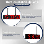 Digital Clock Large Display 28" with Remote Control,Double-Sided Clock, Suspended Design for Hospitals, Factories, Airports.