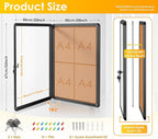 SWANCROWN Lockable Bulletin Board Notice Pin Cork Boards Tamper Proof Message Board for Photos Memos,26x20inch (4xA4)