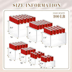 Leinuosen 7 Pcs Extra Large Buffet Risers Set 8" to 14" Acrylic Display Box Square Catering Dessert Table Riser Food Display Decorative Stand with Hollow Bottom for Catering Supplies(Clear)