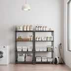 1000 lbs 4 Tier Shelf Metal Storage Shelves Shelving Wire Rack Heavy Duty Closet Organizers for Garage Kitchen Bathroom Laundry Black 15.7" D x 33.5" W x 59.5" H