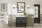 28x32 Inch Black Bathroom Mirror for Wall, Thick Metal Framed Rectangle Mirrors for Over Sink, Bedroom, Living Room, Entryway, Anti-Rust, HD Tempered Glass