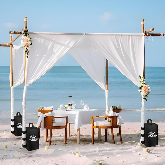 Canopy Tent Weight,88 LBS Canopy Weights Water Bags, Gazebo Weights Heavy Duty Leg Weights for Pop Up Canopies Outdoor Shelter Umbrella Pool Ladder,Set of 4, Black
