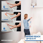 Unger Steel Telescopic Pole, Extend from 2’ to 4’, High Access Extendable Telescoping Poles for Home Cleaning, Clean and Dust Cabinets, Ceiling Fans, Picture Frames, Windowsills