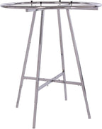 Econoco 42-Inch Folding Round Garment Rack, Adjustable 46–66″ Height Retail Display, Chrome Finish