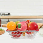 Mini Iron Shopping Basket with Handles Small Grocery Basket for Pretend Play and Storage for Boys