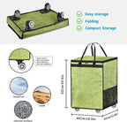 Boczif Large Laundry Basket Hamper Bag, Reusable Grocery Bag Collapsible Cart with Wheels and Handle, Rolling Tote Shopping Bags Storage Organizer for Clothes & Groceries, Trip, Sports, Picnic (Green)