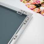 ANYHI Over The Door Mirror, 47"x12" Silver Full Length Mirror with 2 Hooks, Aluminum Brushed Frame, for Bedroom Bathroom