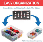 Akro-Mils 26-Drawer Plastic Drawer Storage Cabinet for Garage Organization, Bead Organizer, Building Bricks Storage, Teacher Toolbox, Makeup Organizer, 20" W x 6" D x 10" H, 10726 Black