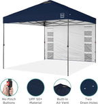 Best Choice Products 10x10ft Easy Pop Up Canopy w/Side Wall, 10 Pockets, Portable Carrying Case, 1-Button Setup, 4 Weight Bags - Navy Blue