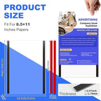 30 Pack 8.5'' x 11'' Inch Magnetic Sign Holders, Rigid Print Protectors, Paper Holder With Adhesive Tape, Plastic Document Holder For Posters Letter Paper Picture, Wall Mount Magnetic Frame for Refrigerator Window, Door, Home, Office, and Store