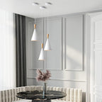 KCO Lighting Farmhouse Cone Pendant Light 3 Pack White Modern Barn Ceiling Pendant Lighting Fixture 1-Light Mini Vintage Pendant Lights Kitchen Island Dining Room Lighting