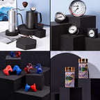 8PCS Geometric Cube Photo Props Set, Hard Foam Photography Background Props for Goods, Crafts, Lipstick, Jewelry, Cosmetics, Makeup Tools, Food (Black)