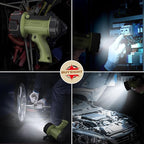 BUYSIGHT Rechargeable Spotlight Flashlight,1000000 Lumen Hand held Spot Lights Waterproof led Flashlight Hunting Lamp with red Filter (Matcha Green)